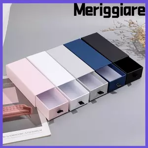 Hộp đóng gói MERIGGIARE, Hộp nhỏ dung tích lớn vuông, Hộp gói kiểu ngăn kéo giấy Kraft di động cho kính, nước hoa, mỹ phẩm