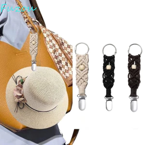 Kẹp giữ mũ FUZOU, Kẹp mũ du lịch đa chức năng dệt, Da PU bền màu trơn Dây đeo mũ giữ hành lý