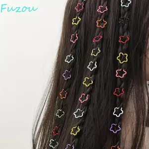 FUJIOU 30 Chiếc Nhẫn Tóc Trang Trí Ngôi Sao, Dread Locks Hair Braid Tubes Hair Braiding Metal Cuffs, Bohemian Trang Sức Tóc DIY Charm Braids Hạt Tóc Nữ
