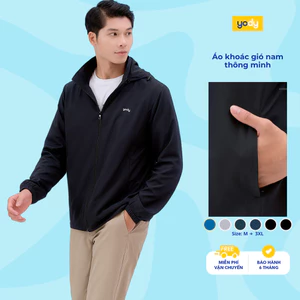 Áo khoác gió nam YODY thông minh trượt nước cản gió cản bụi có mũ thoải mái MCWC25A037-AKM5041
