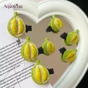 AqToCna Mới Cá Sầu Riêng Sáng Tạo Cá Tính Dễ Thương Kẹp Tóc Mô Phỏng Thực Phẩm Kẹp Tóc Phụ Kiện Tóc Mũ Bên Kẹp Dubill Kẹp AqToCna