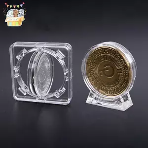 Hộp trưng bày tiền xu Acrylic 4cm Hộp bảo vệ huy chương trong suốt ELWW
