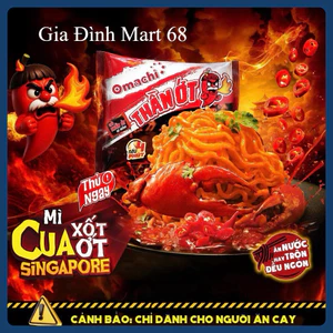 Mì Omachi Thần Ớt Cua Xốt Ớt Singapore 126g – Thùng 24 Gói, Date Mới
