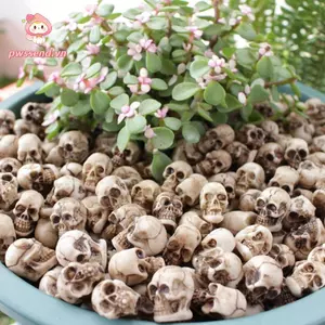 PWSEND 20 Chiếc Đầu Xương Nhỏ, Đạo Cụ Trang Trí Lọ Hoa Trang Trí Đầu Lâu Mini, Sáng Tạo Thực Tế Nhựa Phong Cảnh Đầu Lâu Đá Halloween