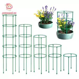 Vòng hỗ trợ cây trồng PWSEND, Giá đỡ cọc hỗ trợ cây chống lười bằng nhựa, Cột hoa bền Bảo vệ cây nho Hoa có thể tháo rời Dụng cụ làm vườn