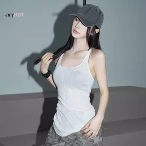 JULYHOT American Retro Màu Trơn Mỏng Chắp Vá Không Tay Slim Camisole Dành Cho Nữ Massivedeals