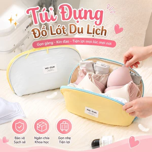 Túi Đựng Đồ Lót Du Lịch Vải Chống Thấm Cao Cấp DINO – Túi Đựng Nội Y, Mỹ Phẩm Gọn Gàng Khóa Kéo Tiện Lợi