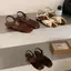 TT La Mã Bện Sandal Nữ Mùa Hè Da Thật Nêm Gót Vuông Ngón Chân Dây Đeo Sau Dép Dép Nữ Giày Đi Biển