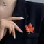Trâm Cài Lá Kim Cương Giả Dành Cho Nữ Thời Trang Thanh Lịch Lễ Hội Xòe Đảng Huy Hiệu Pin Quần Áo Phụ Kiện Trang Sức [Mina]