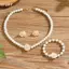 HFSHY 3 Chiếc Camellia Nữ Đảng Nelace Vòng Tay Và Bông Tai Bộ Trang Sức Cô Dâu Thanh Lịch Quà Tặng VN
