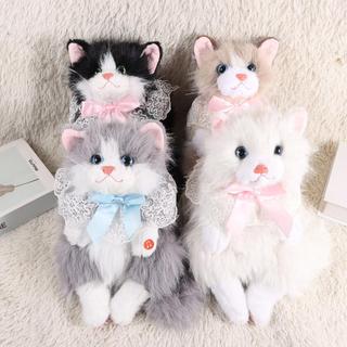 Ba lô mèo rối mô phỏng YUUKII, Ba lô mèo sang trọng mềm mại hoạt hình dễ thương, Túi đeo vai mèo thực tế Daypack