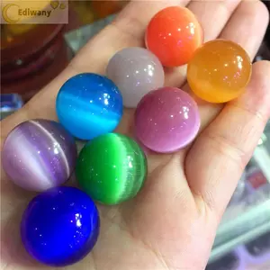 EDIWANY Nhiều Màu Sắc Mắt Mèo Quả Cầu Trang Trí Văn Phòng Bình Chất Làm Đầy Trang Trí Nhà Đá Cẩm Thạch Tự Nhiên Trò Chơi 20MM Thủy Tinh Bi