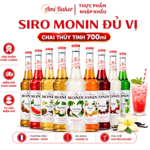 Siro Monin Đủ Vị Chai Thủy Tinh 700ml – Hương Vị Đậm Đà, Chuẩn Pha Chế Chuyên Nghiệp