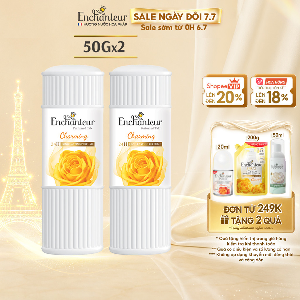Combo 2 Phấn thơm hương nước hoa cao cấp Enchanteur Charming (50g x 2)