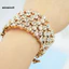 MIC _ Luxury Nữ Cubic Zirconia dát nhiều hàng Vòng tay Vòng tay Trang sức dự tiệc Quà tặng