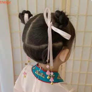 THEGIRL8B Bện Tóc Đạo Cụ Ảnh Trang Trí May Mắn Phong Cách Cổ Xưa Tóc Vải Độc Đáo Trung Quốc Phụ Kiện Tóc