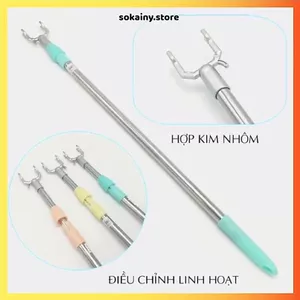 CÂY GẬY LẤY ĐỒ TRÊN CAO INOX KÉO DÀI 1.2M - Cây phơi quần áo thu gọn, bền đẹp, tiện dụng cho gia đình