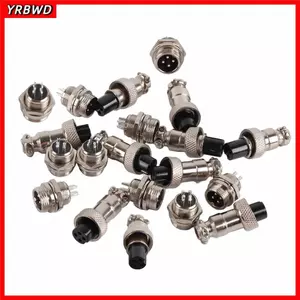 YRBWD 10 Bộ Đầu Nối Hàng Không, Phích Cắm Hàng Không 4 Pin 12 Mm, Linh Kiện Điện Tử Chống Thấm Nước 5A GX12 Ổ Cắm Kết Nối Khung Điện