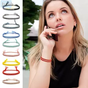 Vòng tay dệt cặp đôi JVSUB, Vòng tay dây bện thủ công bằng Cotton, Thời trang đơn giản lạnh lùng Nhiều màu Vòng tay bện những người yêu thích