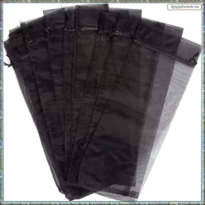30 Chiếc Màu Đen Organza Rượu Túi, Sheer Lưới Chai Quà Tặng Túi Rượu Có Váy Có Dây Rút Cho Halloween