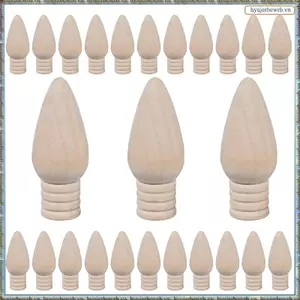 25 Chiếc Bằng Gỗ Bóng Đèn Giáng Sinh Đồ Trang Trí Bằng Gỗ Chưa Hoàn Thành Cho Hàng Thủ Công Và Cung Cấp Cây Giáng Sinh, Cao 2 Inch Dễ Dàng Lắp Đặt