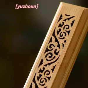 1 Đầu đốt hương tre tự nhiên có đĩa đặt - Hộp gỗ hương liệu để lưu trữ và đốt hương