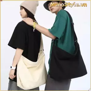 Túi Messenger MONOSTYLE, Túi đeo vai đa năng dung tích lớn, Túi Tote du lịch bằng vải Canvas cổ điển Túi đi học dành cho học sinh