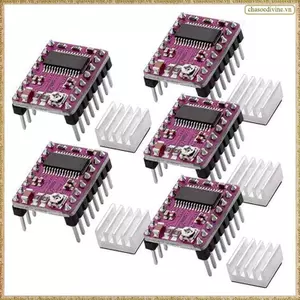 5 Chiếc Bảng Điều Khiển Động Cơ Bước Bước Bước DRV8825 Bộ Điều Khiển Bước Mô-đun Bước Tản Nhiệt Tản Nhiệt Dễ Dàng Lắp Đặt Dễ Dàng Sử Dụng