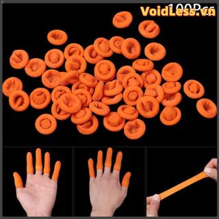 VOIDLESS 100 Chiếc Màu Cam Cots Ngón Tay Chống Trơn Trượt Bảo Vệ Đầu Ngón Tay Nghệ Thuật Dụng Cụ Găng Tay Cao Su
