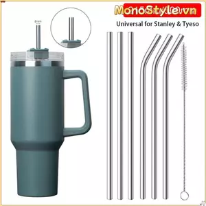 MONOSTYLE 1 Ống hút bằng thép không gỉ, Ống hút cốc bạc 6mm 8mm, Ống hút thay thế uống nước có thể tái sử dụng thẳng cho cốc Tyeso 30oz 40oz