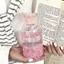 XUAN Kawaii Bình Nước Thẩm Mỹ Tumbler Cho Đá Cà Phê Nước ép Trà Nơ Dễ Thương Cốc Nhựa Có Nắp Ống Hút Chai Uống Di Động VN