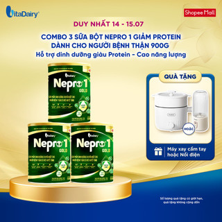 [COMBO 3 LON] Sữa bột Nepro 1 Gold - Phù hợp chế độ dinh dưỡng đặc biệt (dành cho người tiểu đường) - Lon 900g