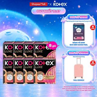 Combo 8 Băng vệ sinh Kotex LUXE Ngày Cánh 23cm 8 miếng