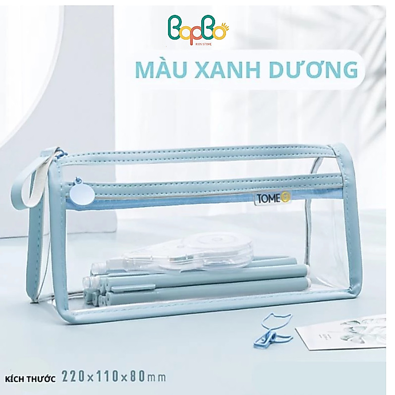 Hộp đựng bút trong suốt 2 ngăn - túi đựng bút học sinh cute - hộp bút cỡ lớn | BigBuy360 - bigbuy360.vn