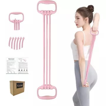 Hình 8 Dây kháng lực dành cho nữ 15-90LBS, Dây kháng lực có thể điều chỉnh có tay cầm để tập thể dục lưng cánh tay, Dây thun tập thể dục 6, Dây co giãn cho Yoga, Pilates, Xe lửa cường lực