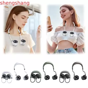 Quạt treo cổ SHENGSHANG, 360° Có thể uốn cong 4 tốc độ Quạt di động có thể gập lại có thể điều chỉnh, Máy điều hòa cá nhân Thoải mái Siêu yên tĩnh An toàn có đeo được Quạt đeo cổ văn phòng