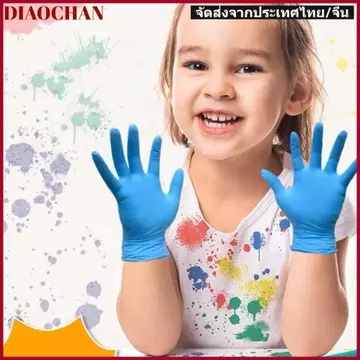 DIAOCTH 5 Đôi Găng Tay Dịch Vụ Thực Phẩm, Găng Tay Nitrile Dùng Một Lần Không Cao Su, Tranh Thủ Công Vệ Sinh Gia Đình Găng Tay Nấu Ăn Trẻ Em