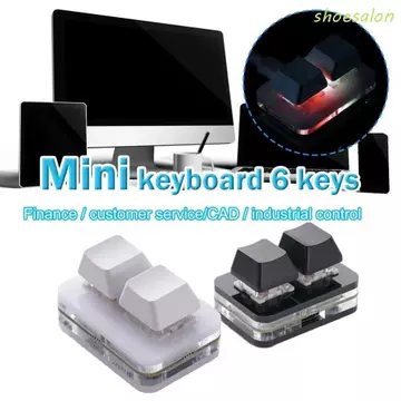 SHOESALON Copy Paste Bàn Phím, Mini Acrylic Tùy Chỉnh Mini 2 Phím Bàn Phím, Phụ Kiện Bàn Phím Bàn Phím Chìa Khóa Cơ Công Tắc Đỏ 2 Phím Bàn Phím Mini PC