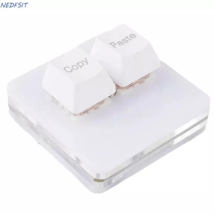 Bàn phím dán sao chép NEDFSXG, Bàn phím mini 2 phím mini Acrylic tùy chỉnh, Bàn phím trao đổi nóng Chiếu sáng chìa khóa cơ 2 phím Bàn phím mini PC