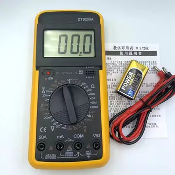 Đồng hồ vạn năng DT9205A Đồng hồ vạn năng điện tử cầm tay Đồng hồ vạn năng kỹ thuật số có độ chính xác cao