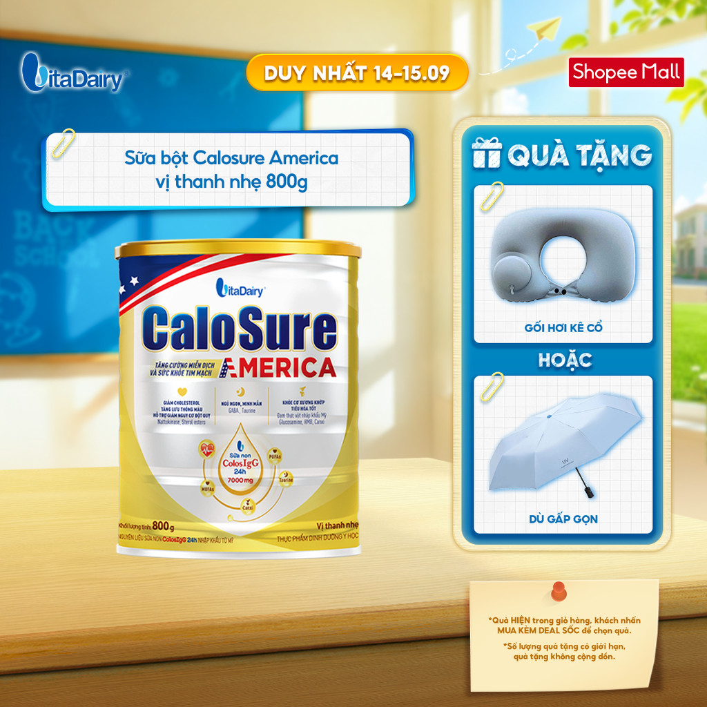 Sữa bột Calosure America vị thanh nhẹ giúp bảo vệ cơ xương khớp, tim mạch - Lon 800g