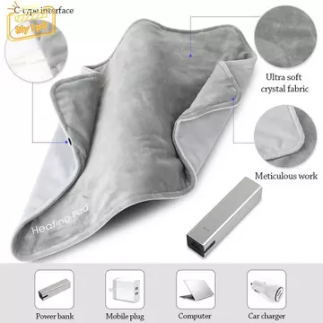 Thảm sưởi ấm LILY1P0 50 * 30CM, Chăn sưởi ấm bằng điện USB có thể giặt được, Chăn giữ nhiệt sưởi ấm nhanh mùa đông 10W Thảm giữ nhiệt mùa đông Văn phòng