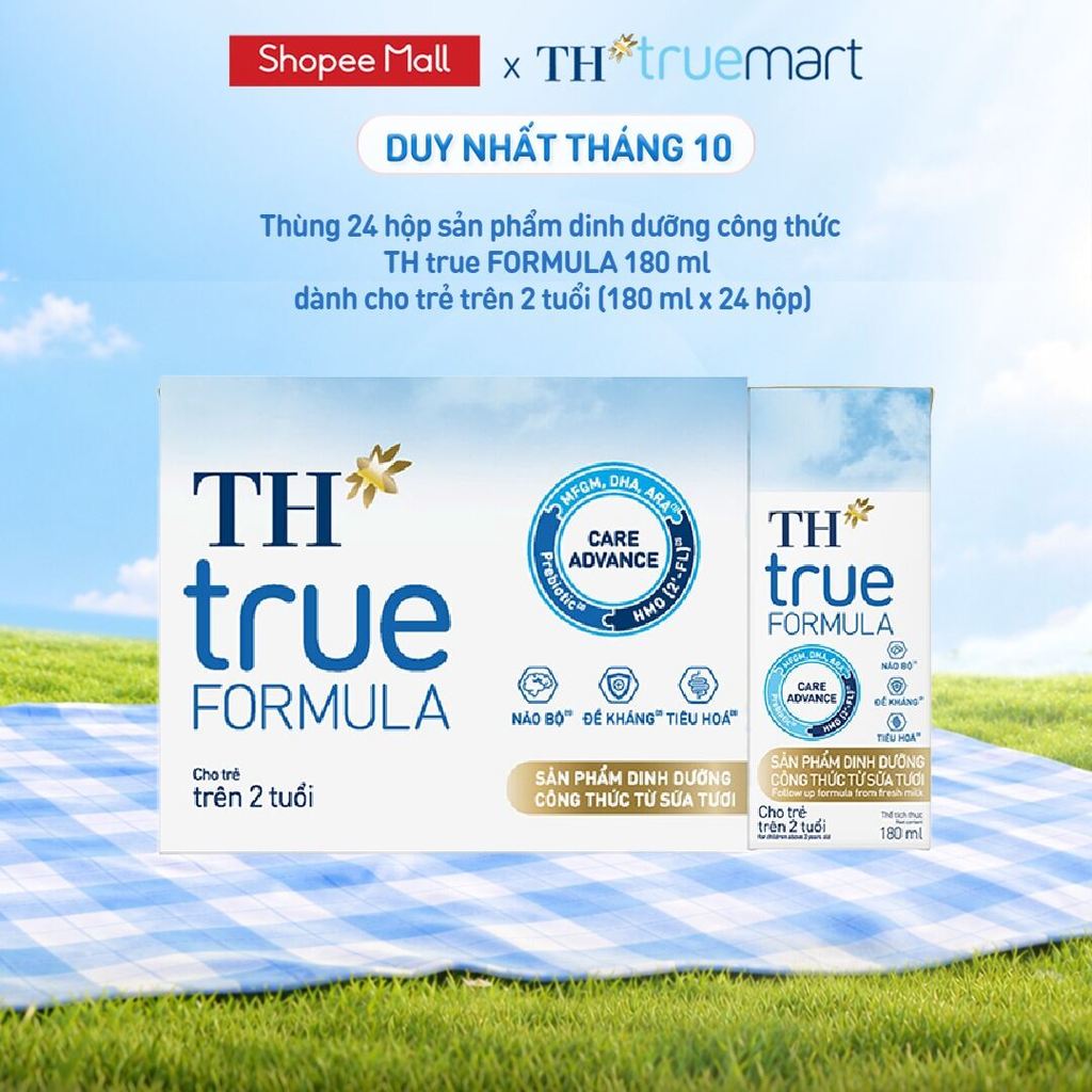 Thùng Sản phẩm Dinh Dưỡng Công Thức TH true FORMULA milk 180ml Dành Cho Trẻ Trên 2 Tuổi (24 Hộp)