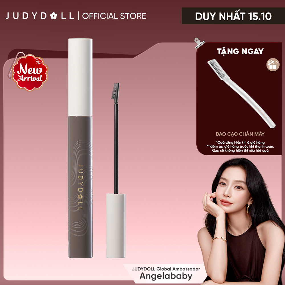 [MỚI] Mascara Lông Mày Đầu Lược JUDYDOLL Longwear Browcara Che phủ cao Đổi màu chân mày Chuốt định hình 4,5g