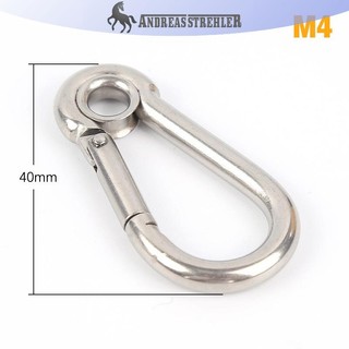 Onetimingfine M4 M5 M6 M7 M8 Thép không gỉ Carabiner Carbine Snap Hook có lỗ khóa lò xo Vòng chìa khóa VN