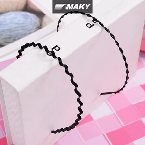 Newwellknownepic Kim Loại Nam Nữ Unisex Sóng Đen Tóc Vòng Rửa Mặt Chiều Rộng 5 Mm Thời Trang Đơn Giản Thể Thao Băng Đô Quấn Tóc Phụ Kiện Tóc VN