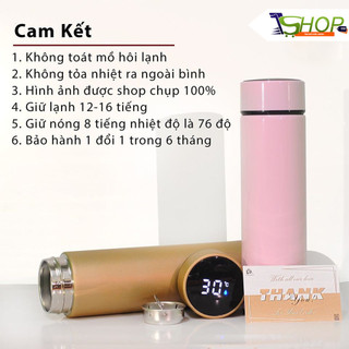 Bình Giữ Nhiệt Nhiệt Kế 500ml Thông Minh, Inox 304 An Toàn Không Gỉ