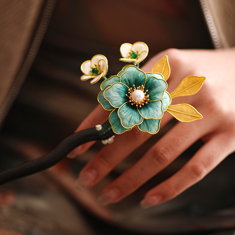 Kẹp tóc cổ điển hình lily, phong cách mới và Trung Hoa