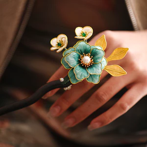 Kẹp tóc cổ điển hình lily, phong cách mới và Trung Hoa