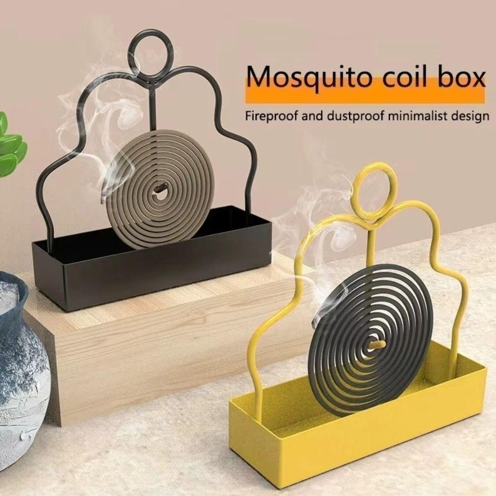 Giá đỡ cuộn dây chống muỗi PWSSEND, có khay đốt nhang chống muỗi, Giá đỡ hương sắt hiên nhà